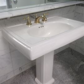 Bathroom Brass hardware and sinks