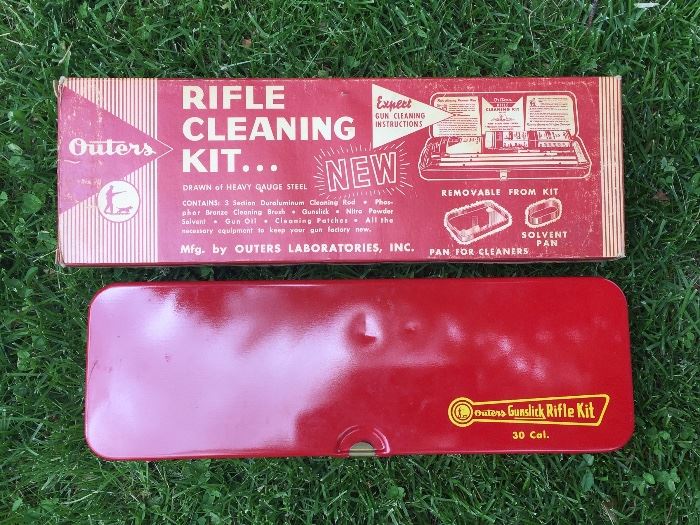 Vintage rifle cleaning kit - complete w/box