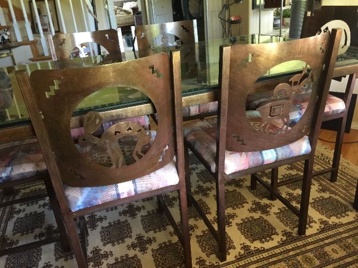 Two of the dining chairs