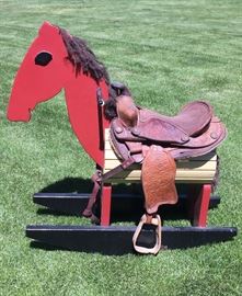 Rocking horse w/child's saddle