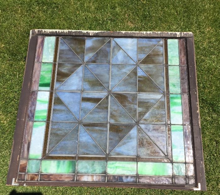 Large 4 'x 4' antique stained glass window from French church
