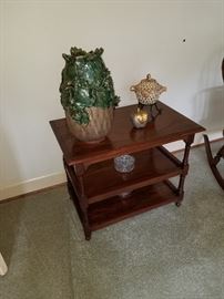 End Table with Frog vase