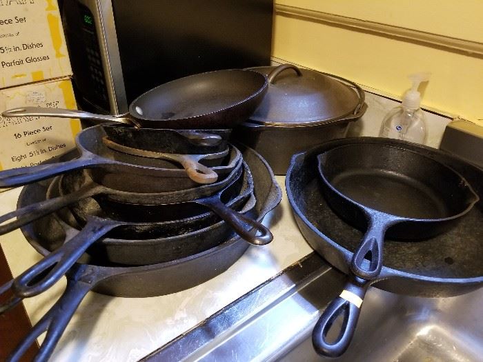 Cast Iron Skillets? We have them and a covered cast Iron Dutch Oven. 