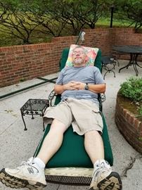 Ending with a photo of Glenn enjoying the cushioned chaise. He asked about sweet tea...