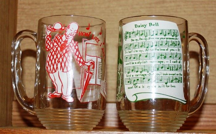 Vintage Song Lyric Glass ware 