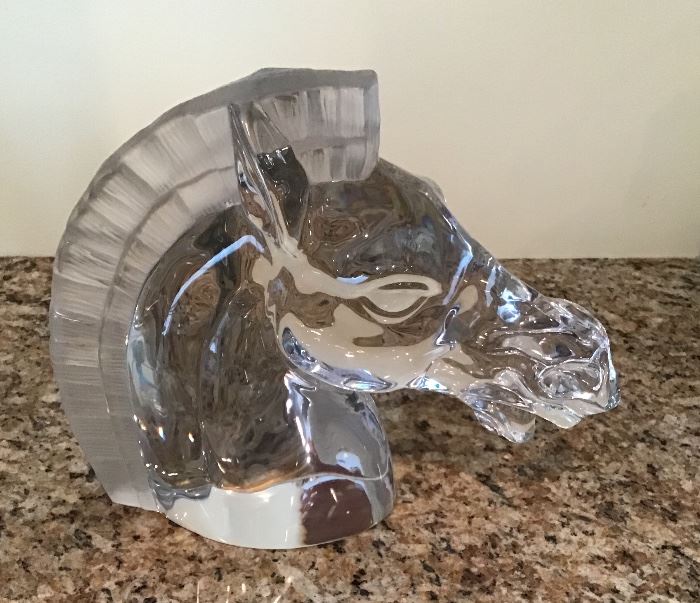Franklin Mint crystal horse head
