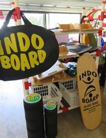 PVC Sports Equipment Storage Cart, Indo Balance Trainer Board, Ven-doo Boards w/Rollers