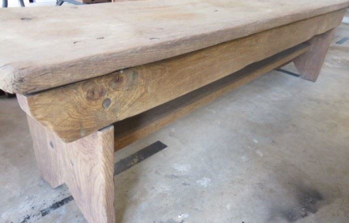 Large Antique Wood Bench 