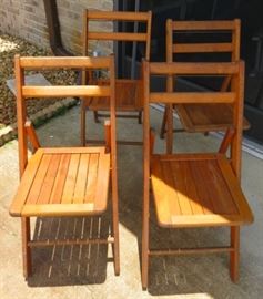 Vintage Folding Wood Chairs