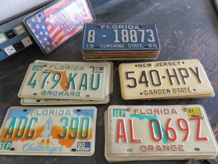 Vintage 1966-1990's Florida/ New Jersey  License Plates