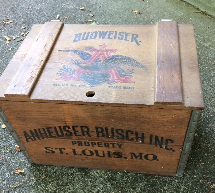 wooden Anheuser - Busch beer case 