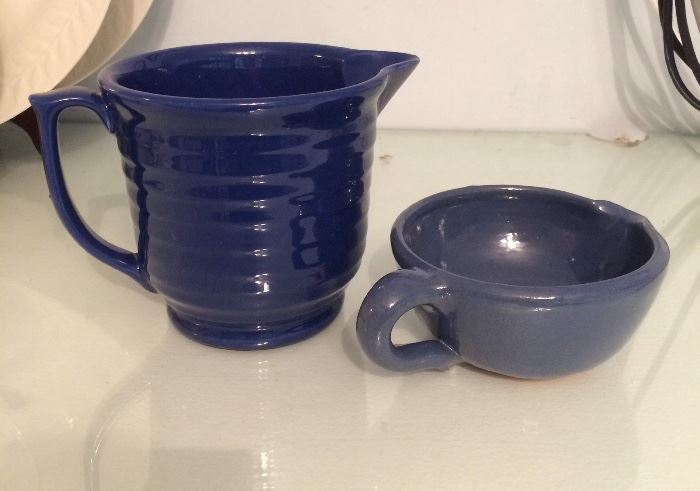pottery pitcher and mug