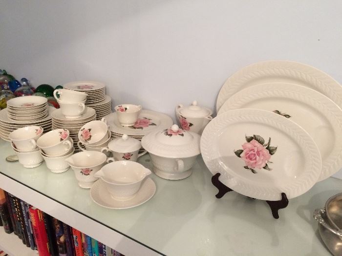 Theodore Haviland "Regents Park Rose" fine china - service for eight plus serving pieces 