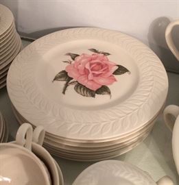 close up of Thomas Haviland Regent's Park Rose china pattern