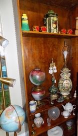 Many vintage lamps....Gone With Wind, Cloisonne, Tiffany style, from the very ornate to simple and elegant