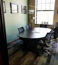 Conference table and chairs, 8ft length