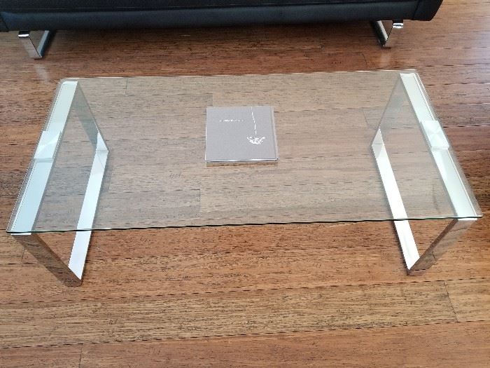Glass rectangle coffee table