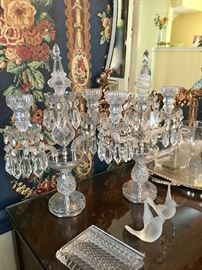 Pair crystal candlesticks 