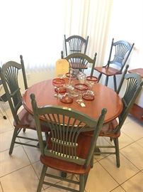 Solid Maple 40" Table and 4 Chairs plus two 10" leaves