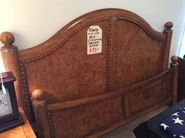 King Solid Wood Bed, 2 night stands, dresser, mirror