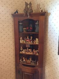 Corner Display Cabinet - vintage collectibles