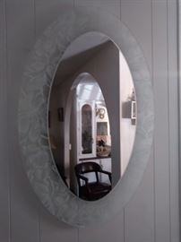 Frosted glass mirror.