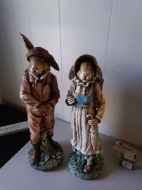 Rabbit statues.