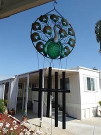 Peacock wind chime. 