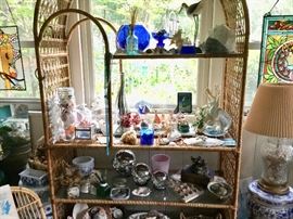 Shells, rattan, pretty glass