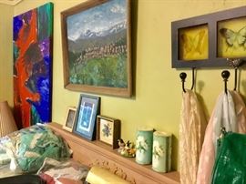 Art, butterflies, bedding, textiles, candles