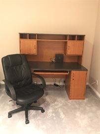 Desk with Leather swivel chair 