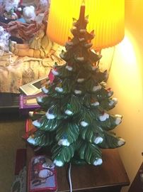 closeup of ceramic Christmas tree