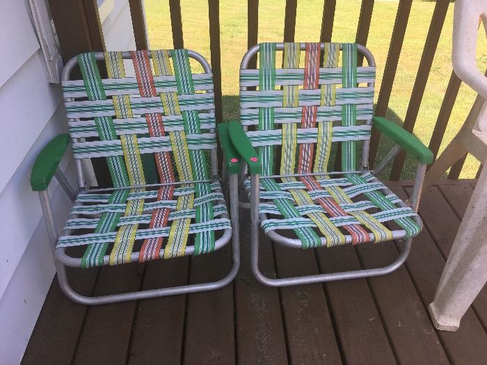 aluminum chairs with webbing