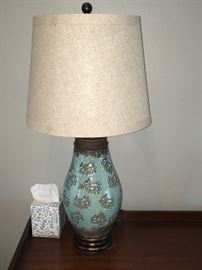 ceramic turquoise lamp 
