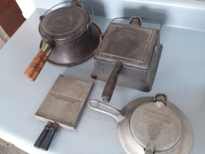 Waffle irons and other vintage kitchenware....Wagner, Nordic Ware and more. 