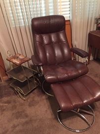 Sleep well leather chair and ottoman 