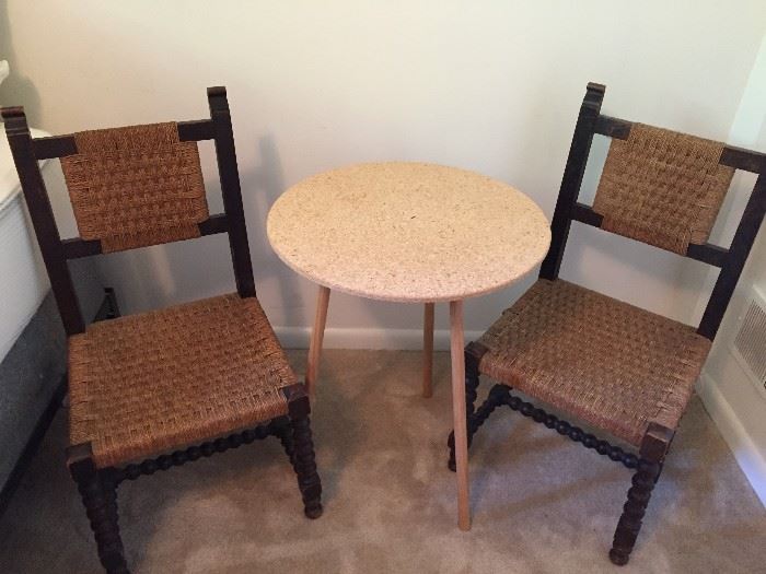 Matching Chairs and Round Table.