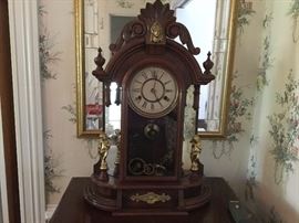 Walnut Clock with Cherubs