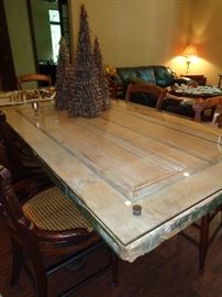 love this table made from a vintage door