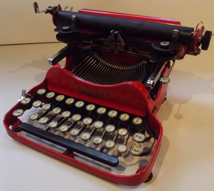 Rare circa 1930 folding orange corona number three typewriter.