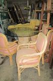 Vintage RATTAN B'Fast table w/ 4 chairs
