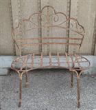 Vintage Wrought Iron Loveseat Bench