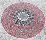 Vintage Round Area Rug; 60" diameter