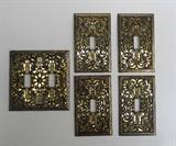 Vintage American Tack Brass Metal Light Switch Covers