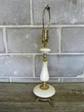 Vintage Italian white marble and brass lamp