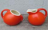 1930s ceramic orange  cream & sugar cream ware