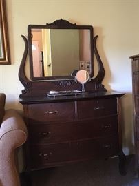 Antique dresser and mirror