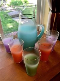 Vintage pitcher and glass set 