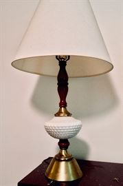 Vintage milk glass lamp