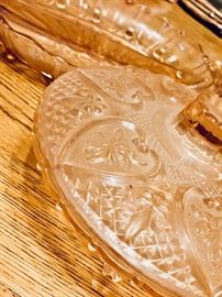 Depression glass serving pieces